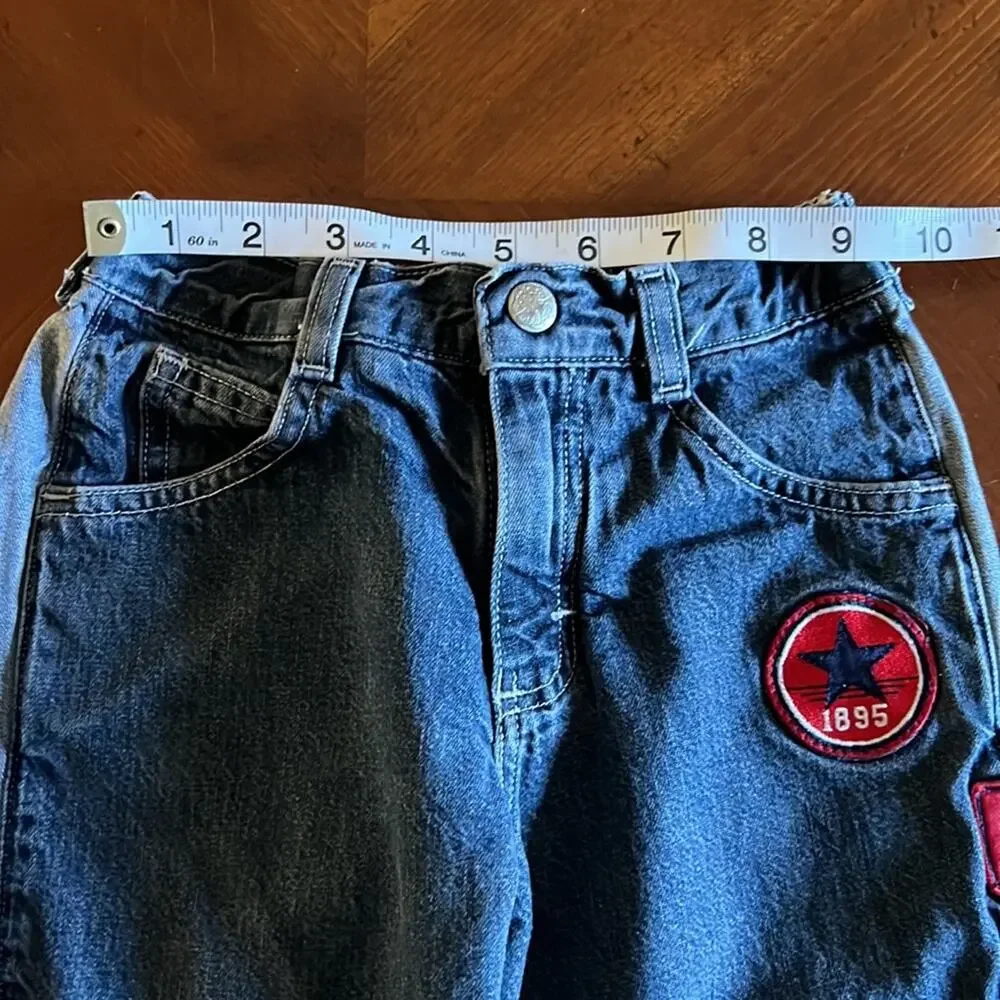 Oshkosh Boys 4/4T Denim Jeans Side Panels Appliques Pockets